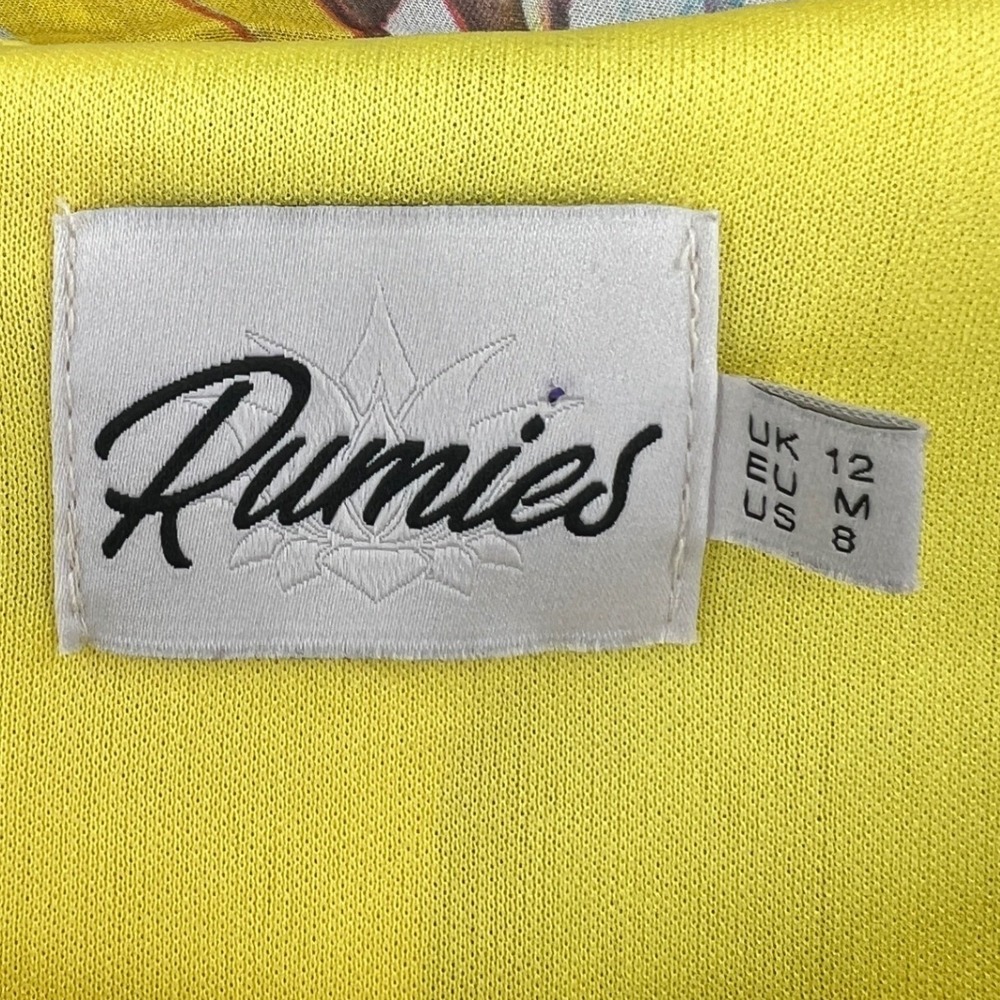 Rumies Bright Butterfly Fit & Flare Dress Size 8 Sheer Overlay Whimsical Cottage - Picture 3 of 9